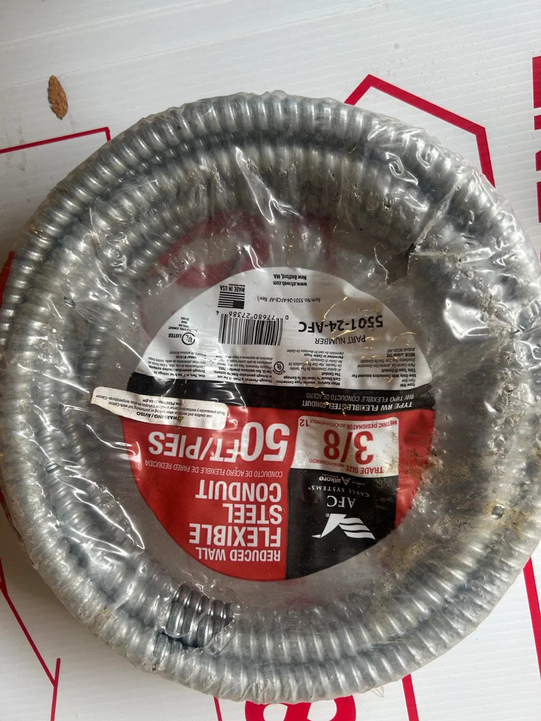 AFC Flexible Steel Conduit 3/8" 50ft