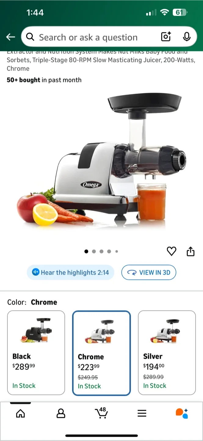 Omega J8006HDS Nutrition System Juicer image indicator(6)