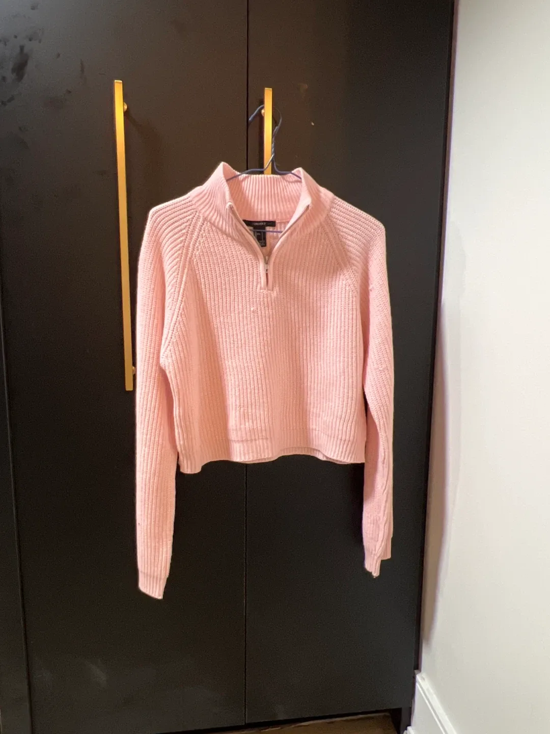 Forever 21 Pink Half-Zip Sweater
