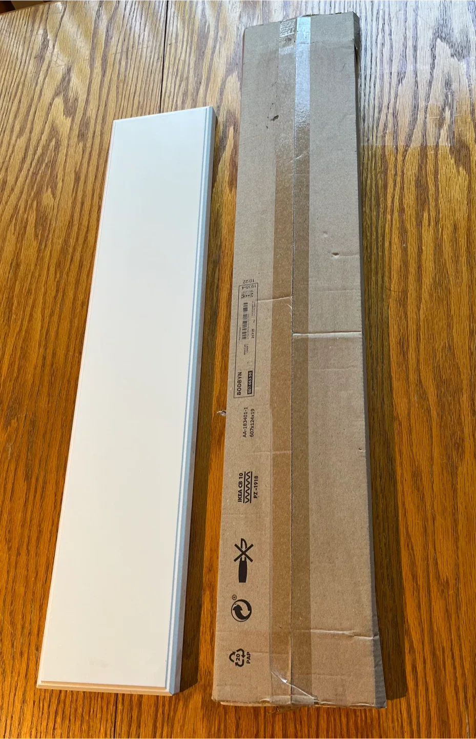 2 Ikea BODBYN Drawer front, off-white, 61x13 cm (24x5")