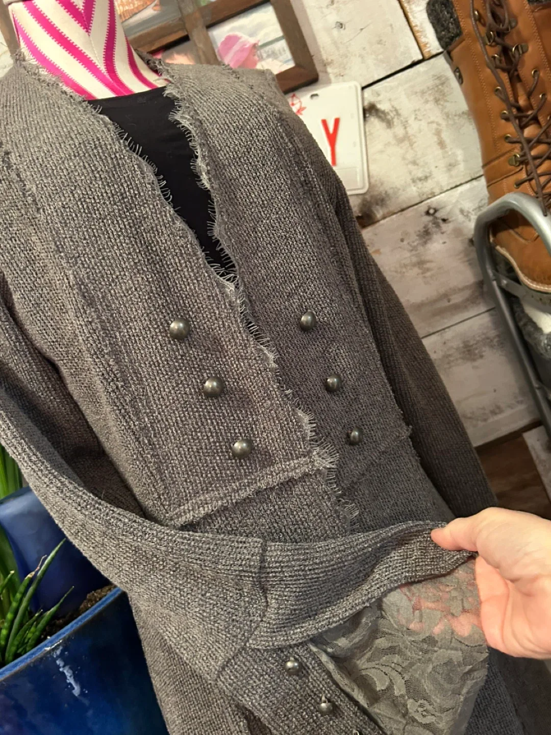 Vocal Grey Knit Coat image indicator(2)