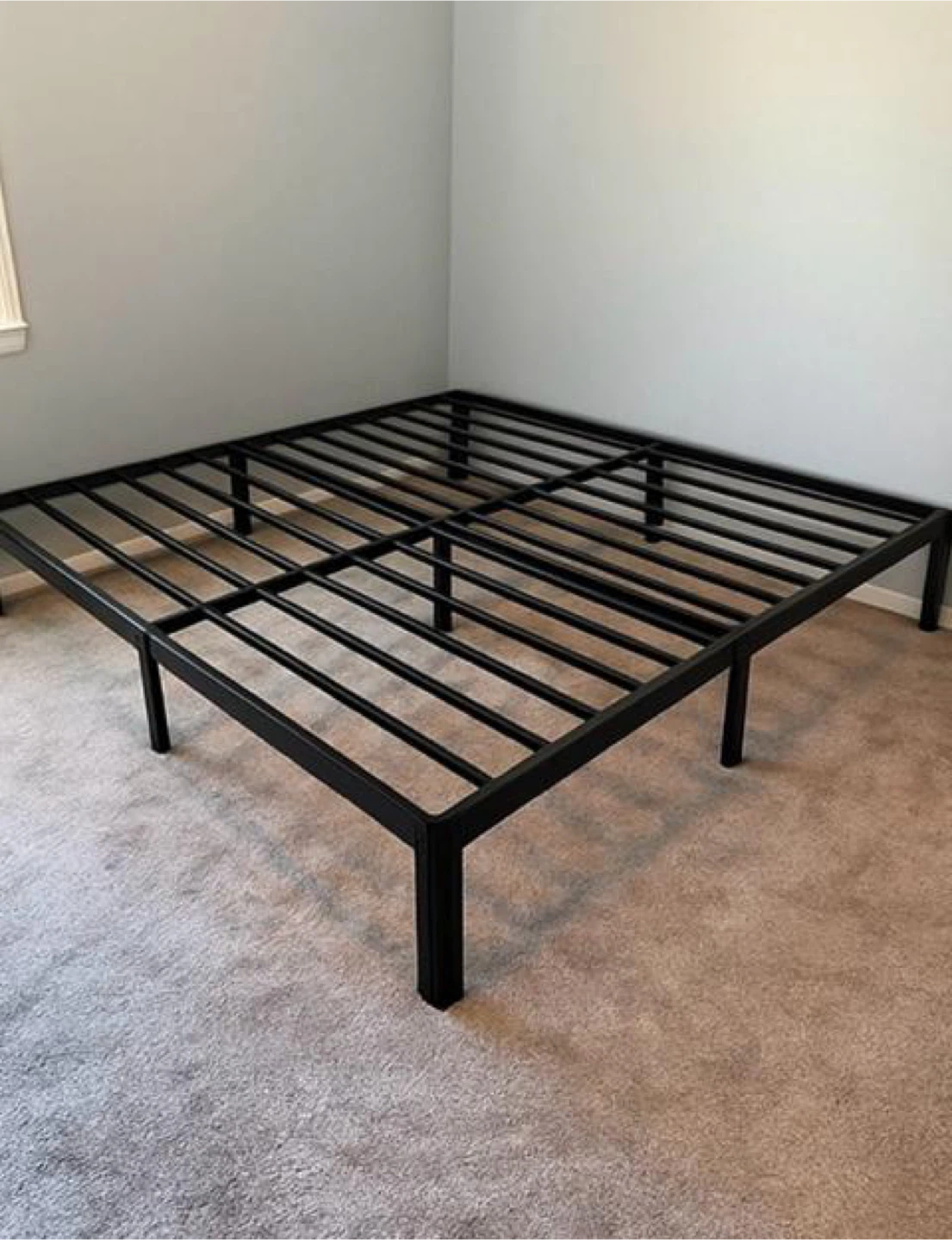 King Size 12 Inch Platform Metal Bed Frame - Black