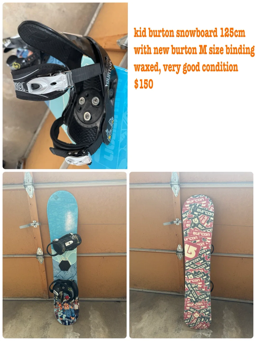 Burton Kids Snowboard 125cm with Burton M Bindings