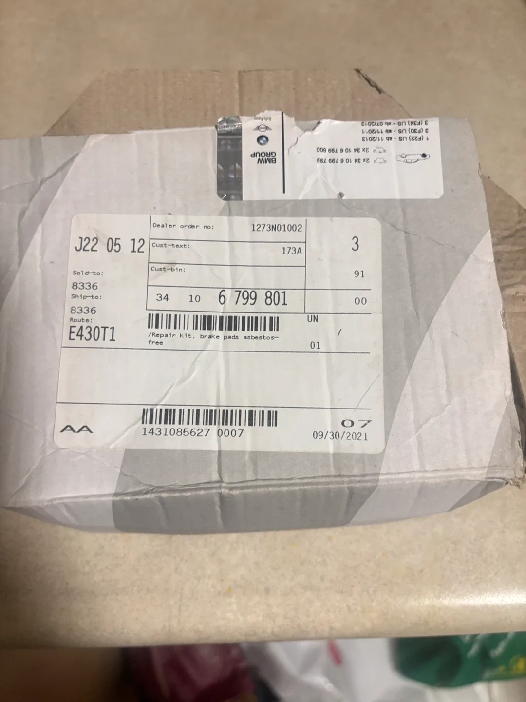 BMW 34106799801 Brake Pads Repair Kit