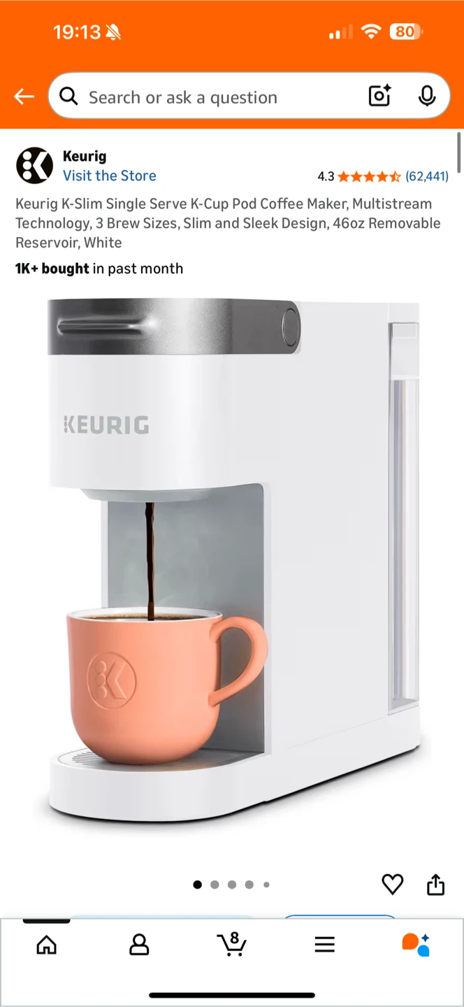 Brand new Keurig K-Slim Single Serve K-Cup Coffee Maker - White - photo 2