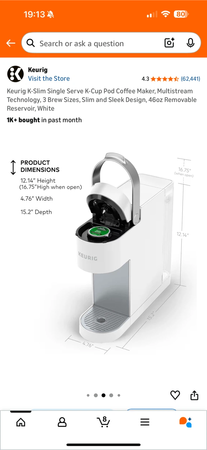 Brand new Keurig K-Slim Single Serve K-Cup Coffee Maker - White - photo 3