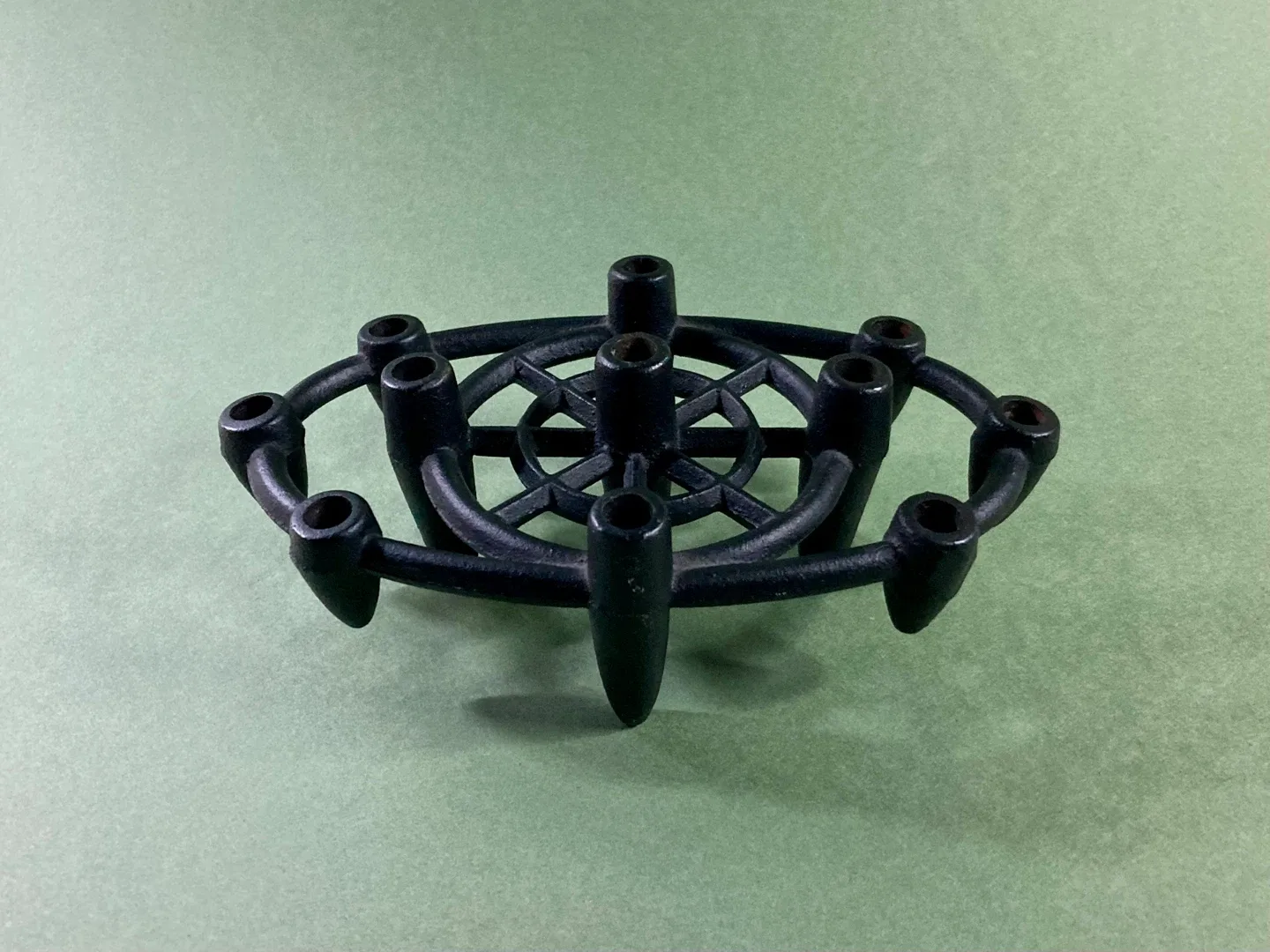 Vintage Atomic Design MCM Cast Iron Candelabra