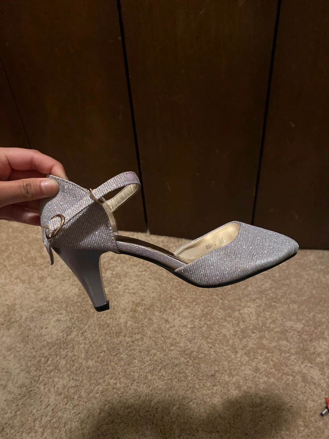 Sparkly Silver Ankle Strap Heels - photo 2