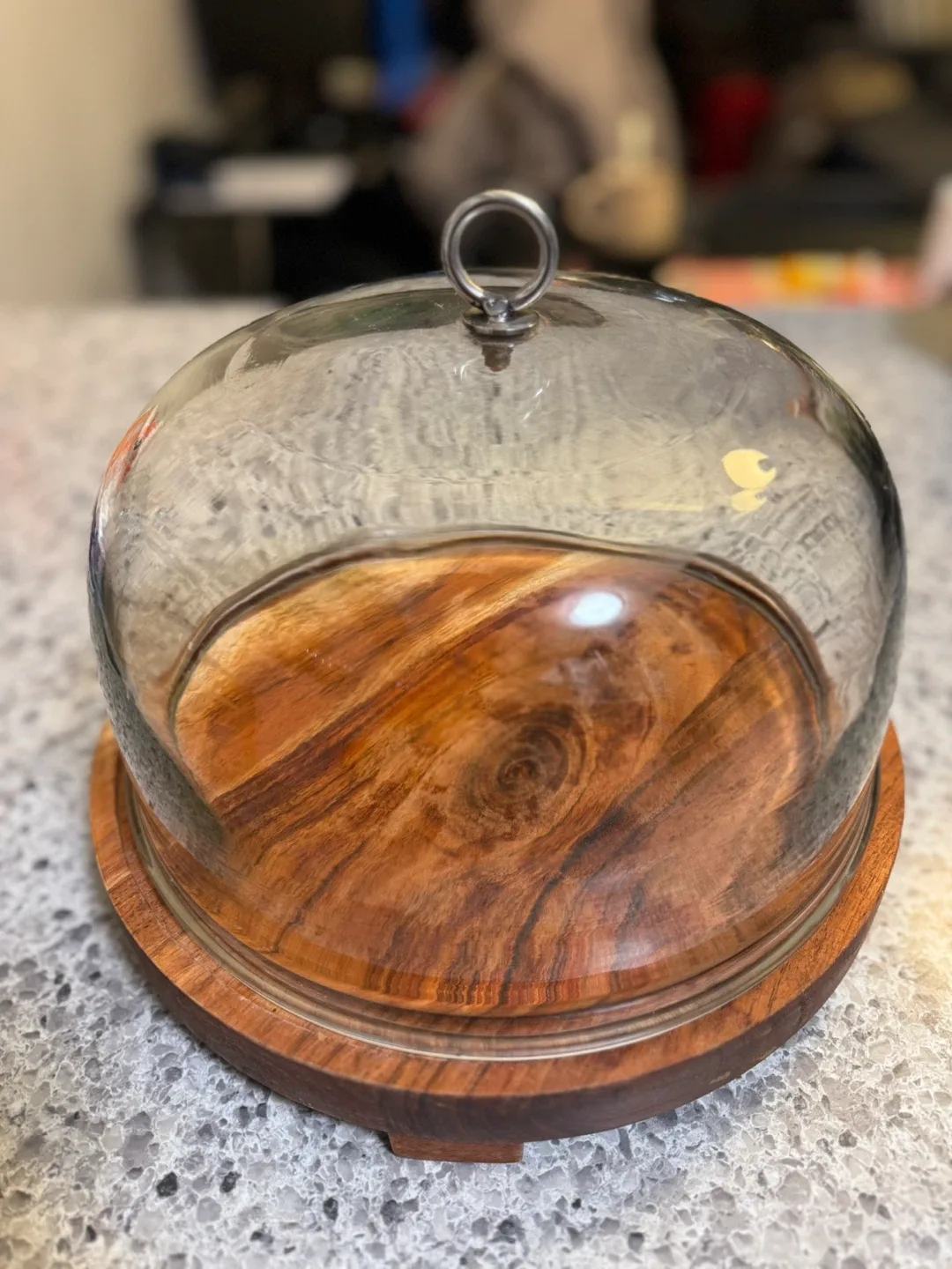 Wooden Serving Board with Glass Dome