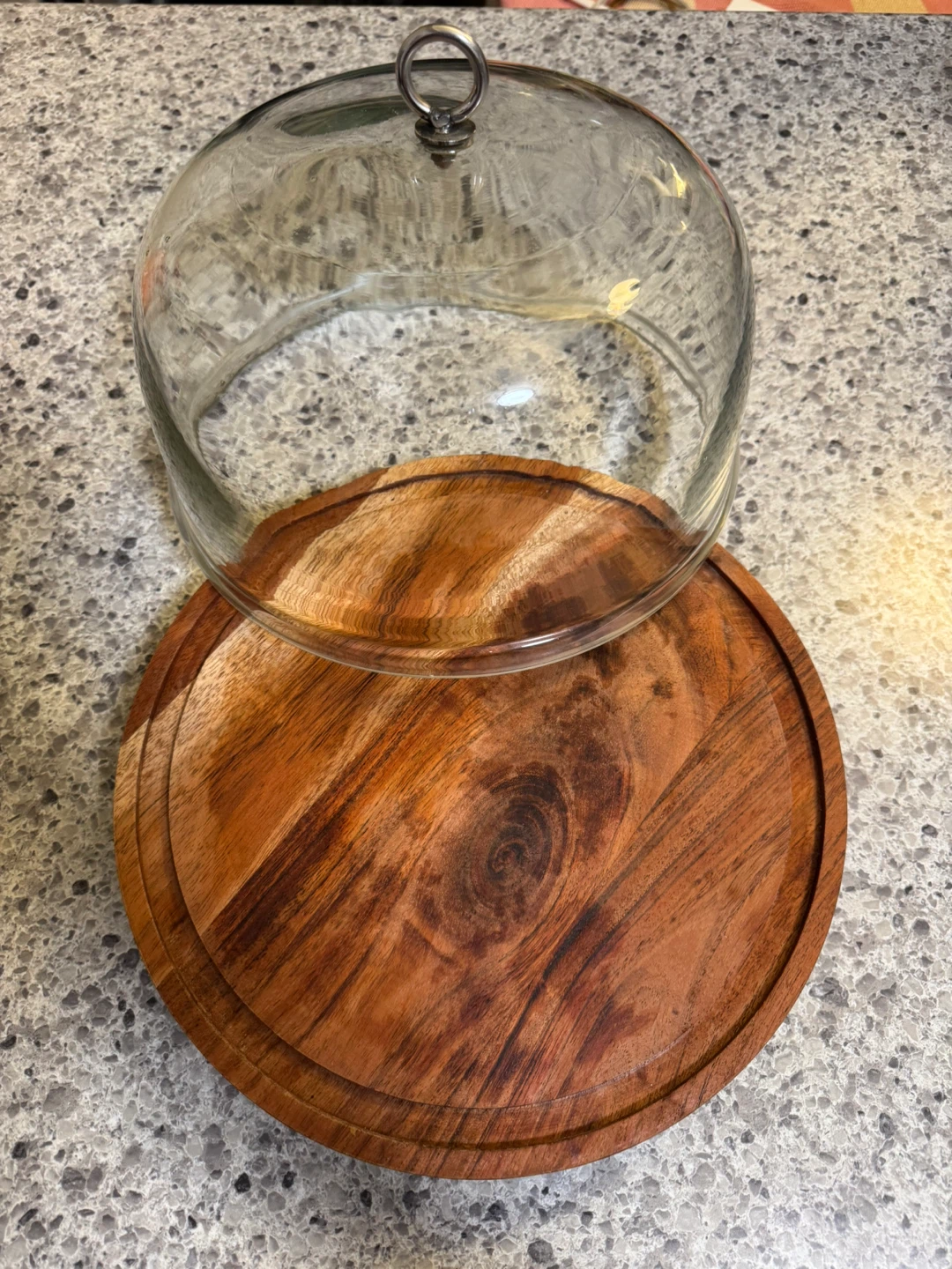 Wooden Serving Board with Glass Dome - photo 2
