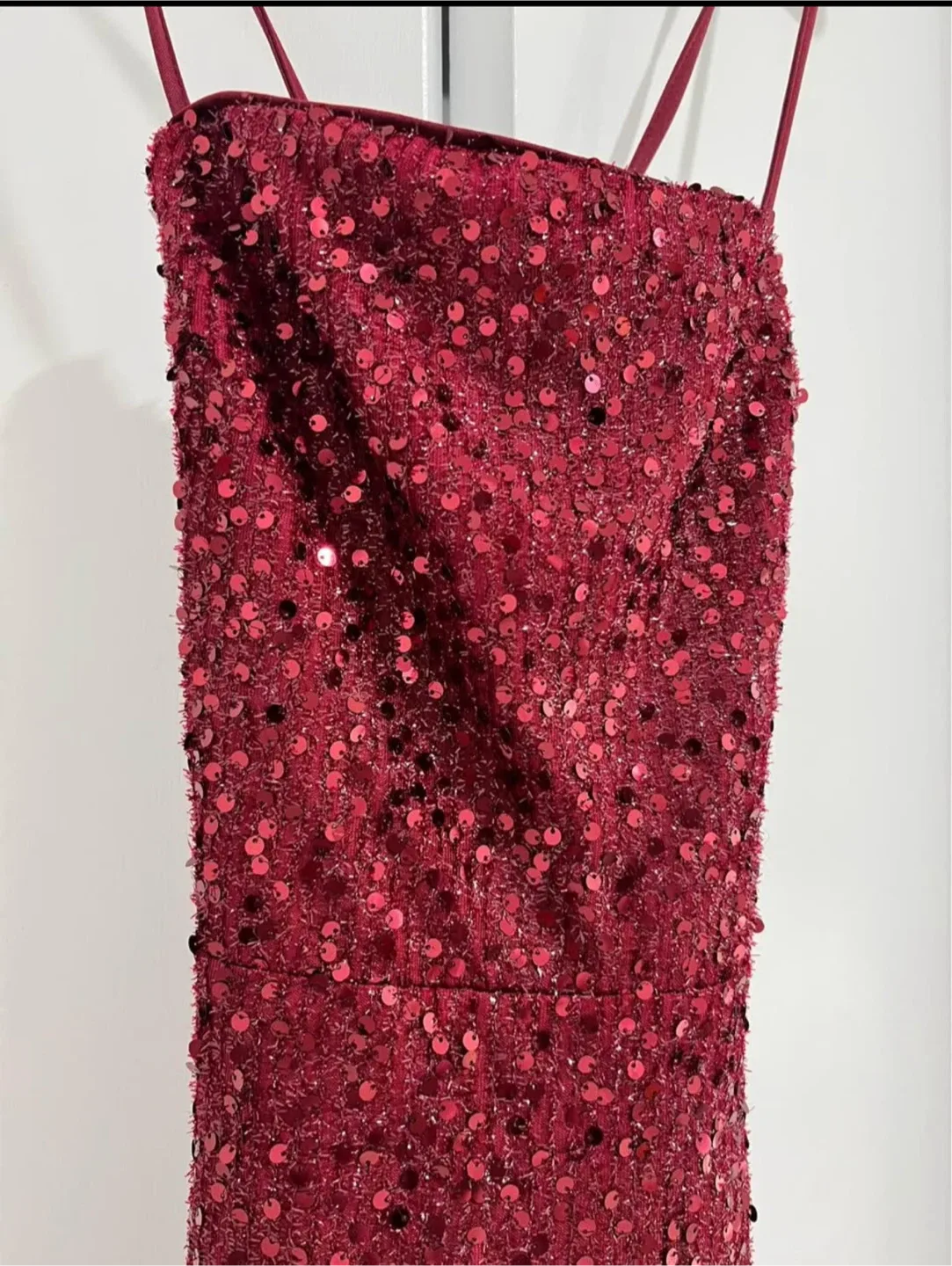 Burgundy Sequin Formal Dress