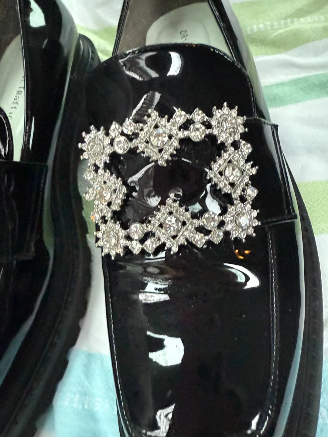 Oriental Traffic Black Embellished Loafers - Size 9 image indicator(2)