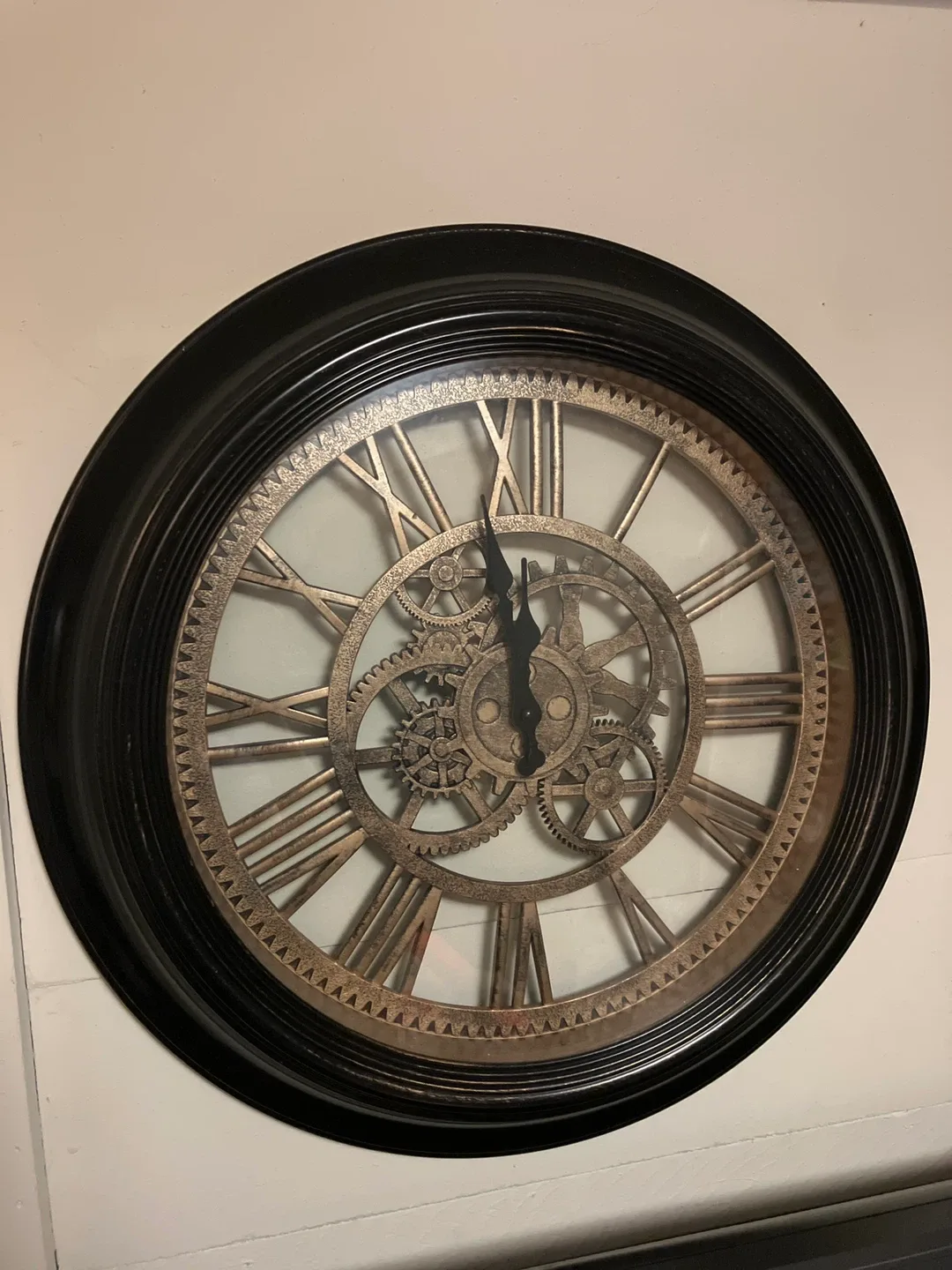 Decorative Wall Clock - Black and Bronze