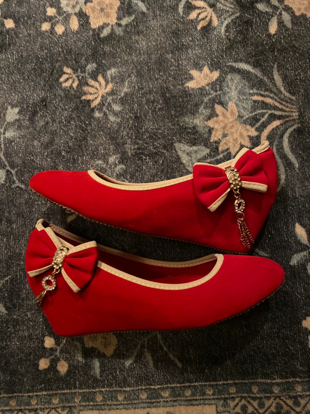 Red Dress Shoes with Bow Detail - photo 2