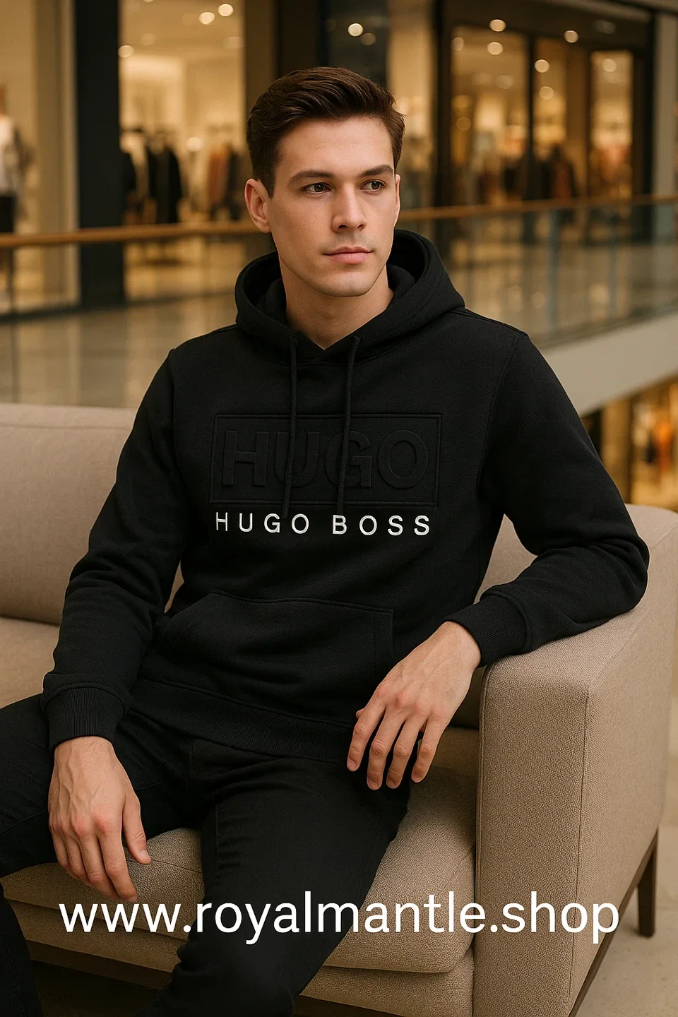 Hugo Boss Slim Fit  Black Hoodie - Size M, L, XL