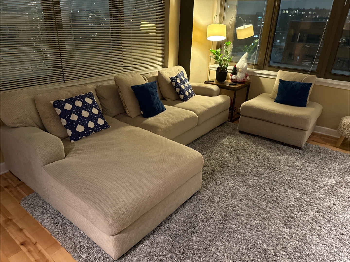 Beige Sofa with Ottoman - photo 3