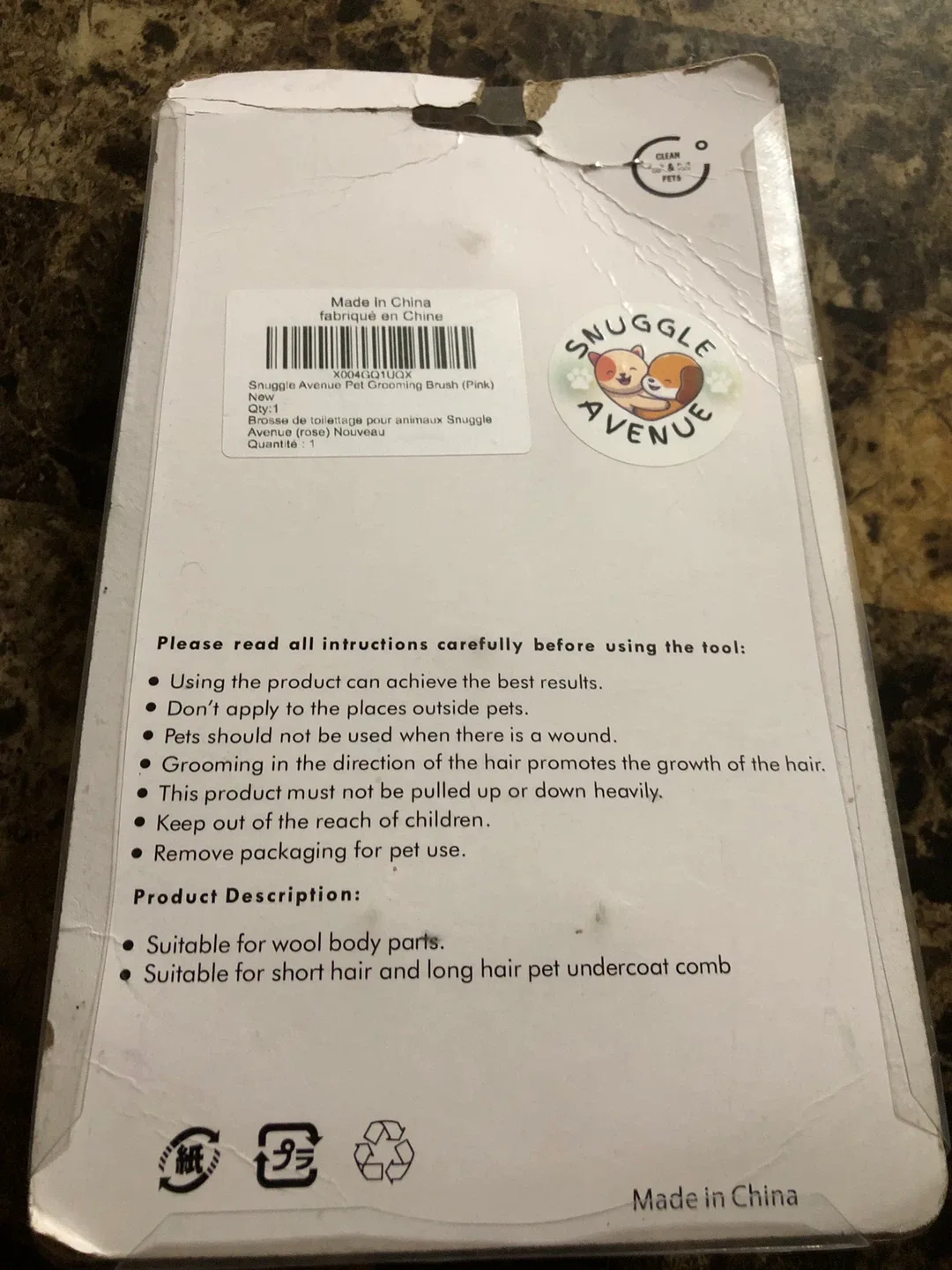 New Snuggle Avenue Pet Grooming Brush (Pink) image indicator(2)