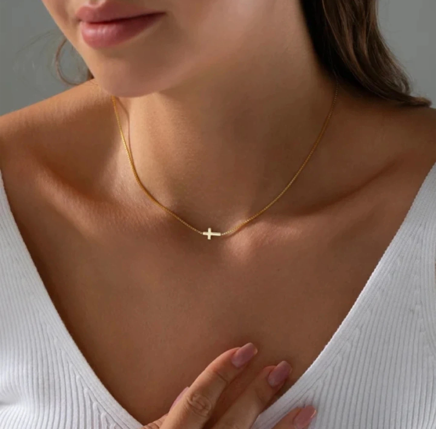 Brand new delicate Cross Pendant Necklace #cleanout