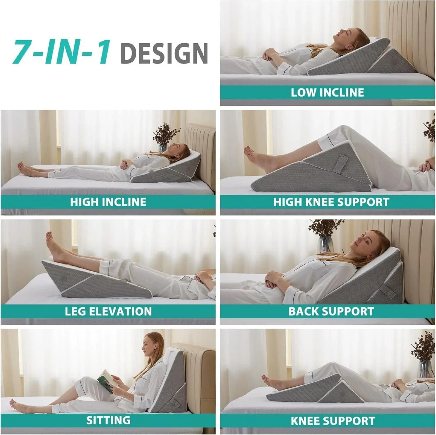 Bed Wedge Pillow multifunctional, multi use