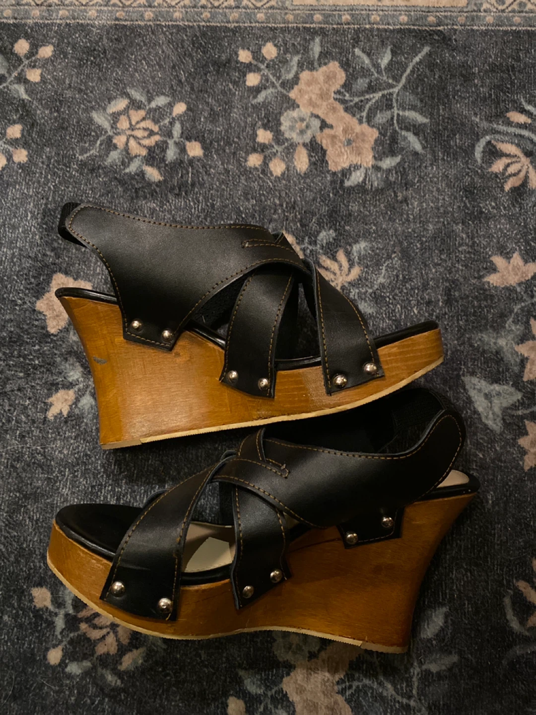Belle Black Wedge Heels - Size 37 - photo 2