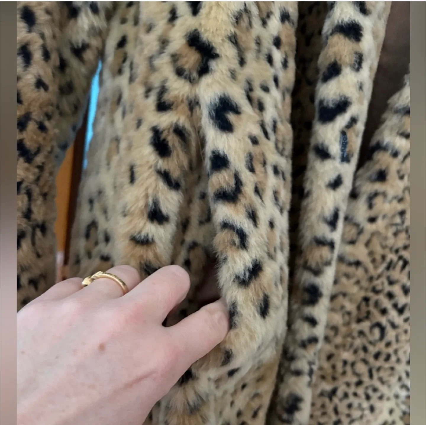 Leopard Animal Print Faux Fur Long Coat image indicator(6)