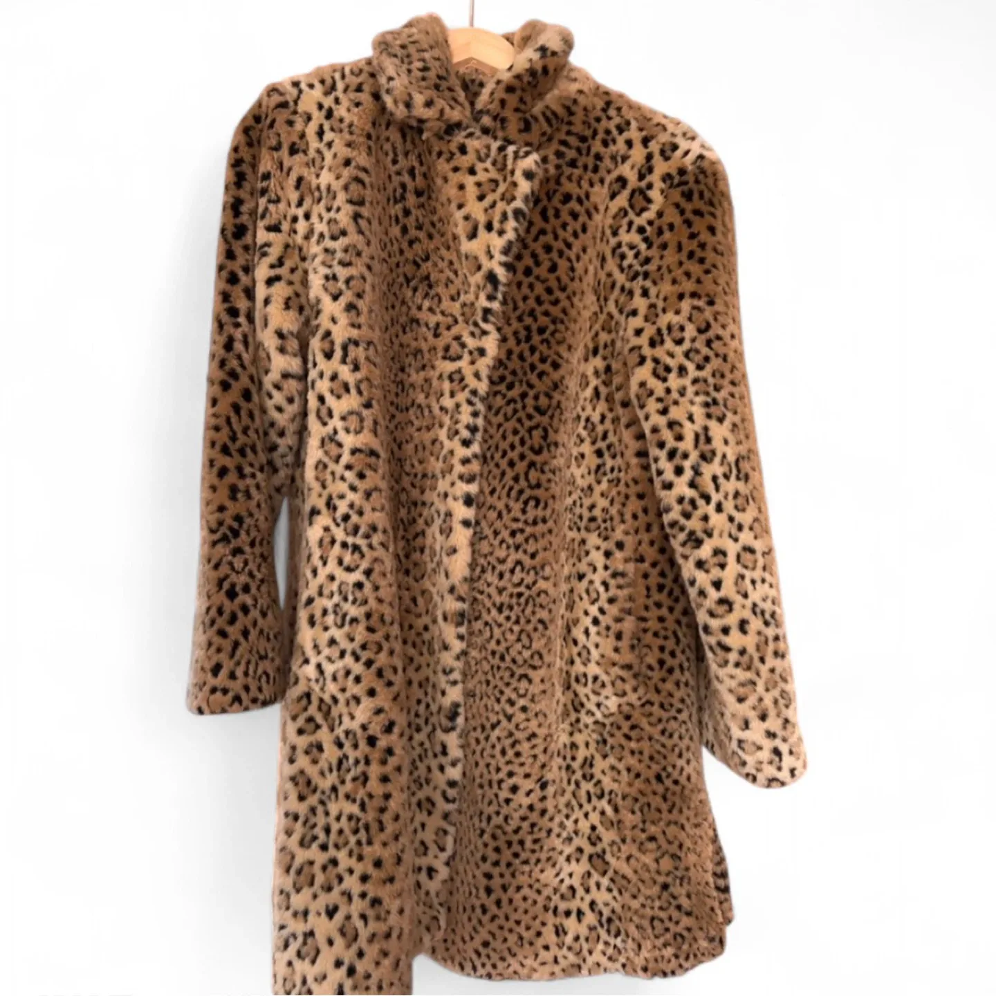Leopard Animal Print Faux Fur Long Coat image indicator(2)