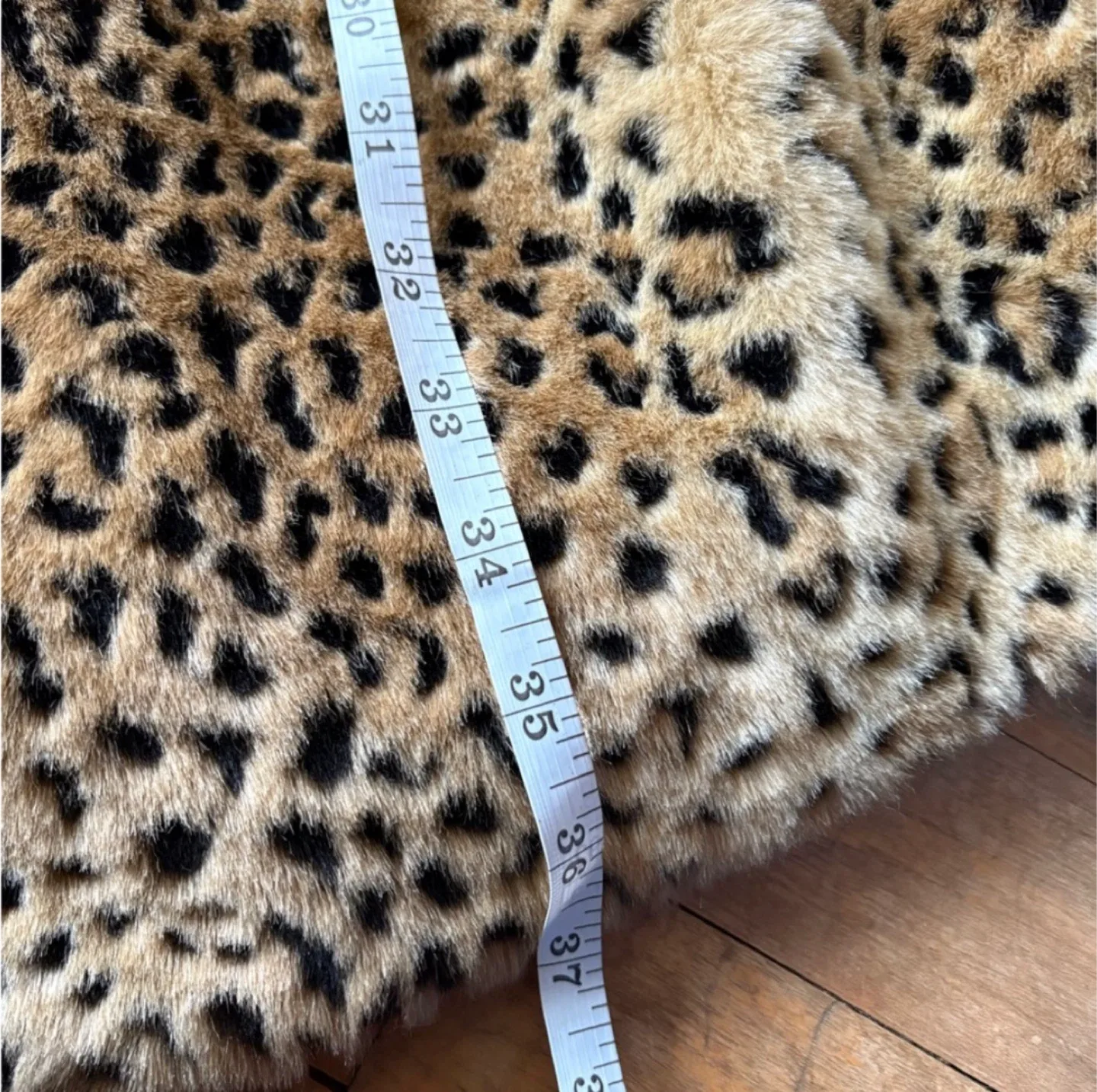 Leopard Animal Print Faux Fur Long Coat image indicator(4)