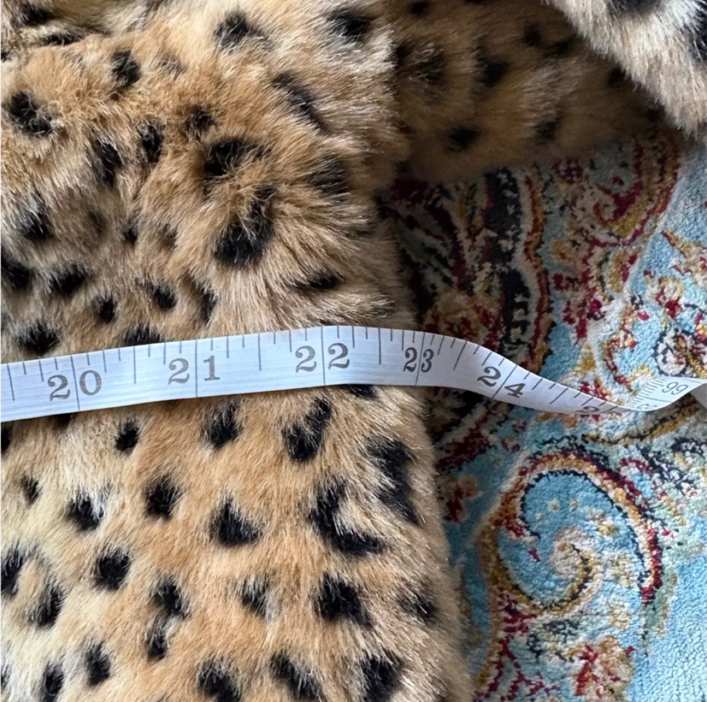Leopard Animal Print Faux Fur Long Coat image indicator(5)