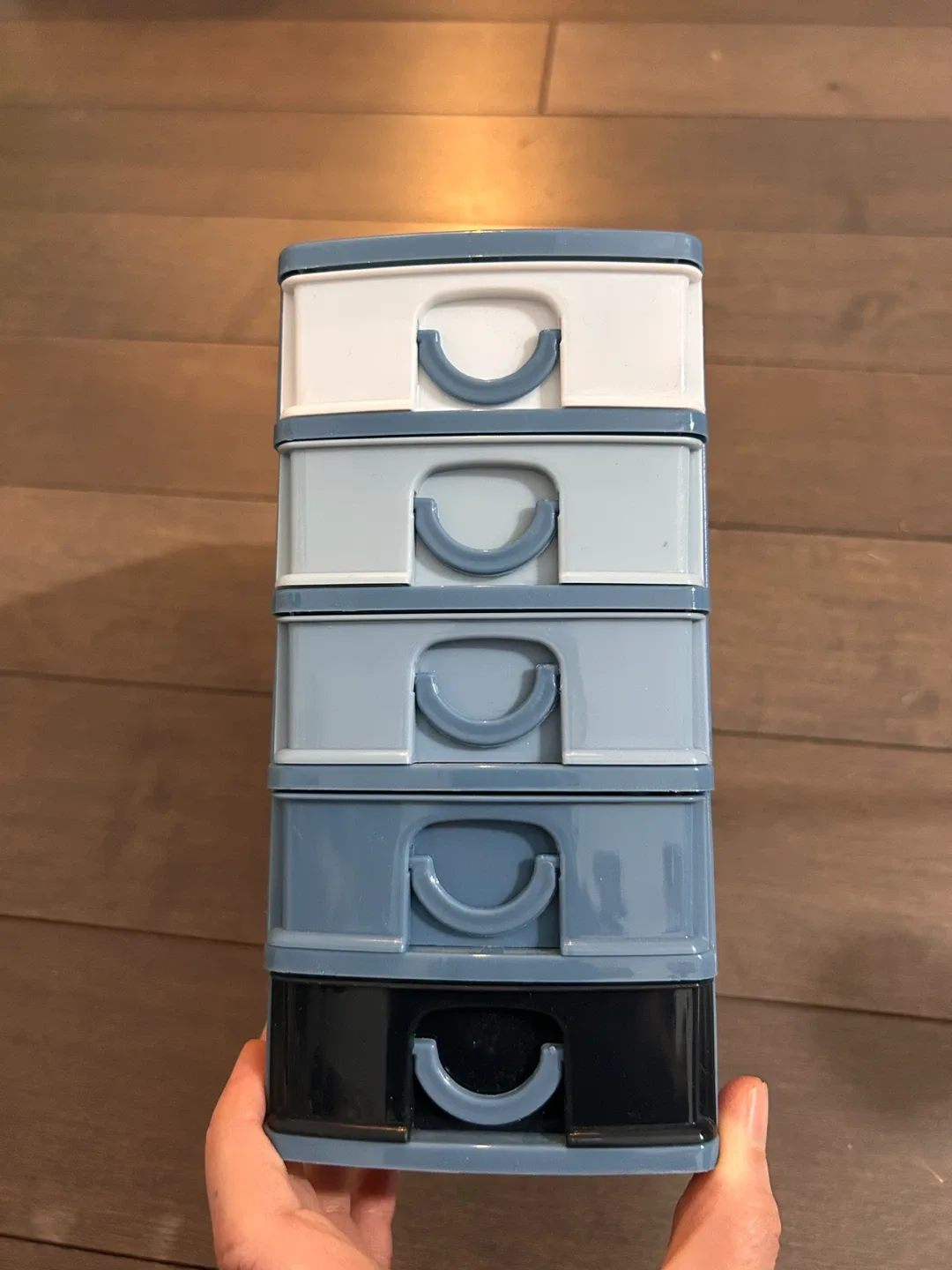 Mini Plastic Drawer Organizer - Blue/White/Black