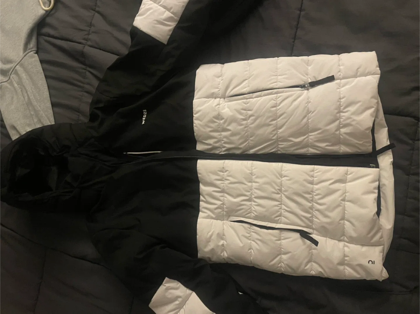 Wedze Black & White Padded Ski Jacket