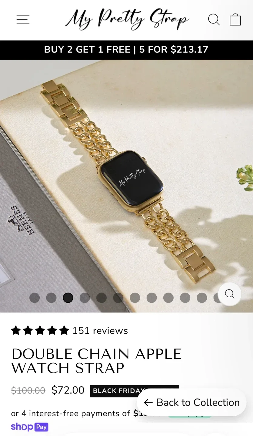 My Pretty Strap Double Chain Apple Watch Band image indicator(2)