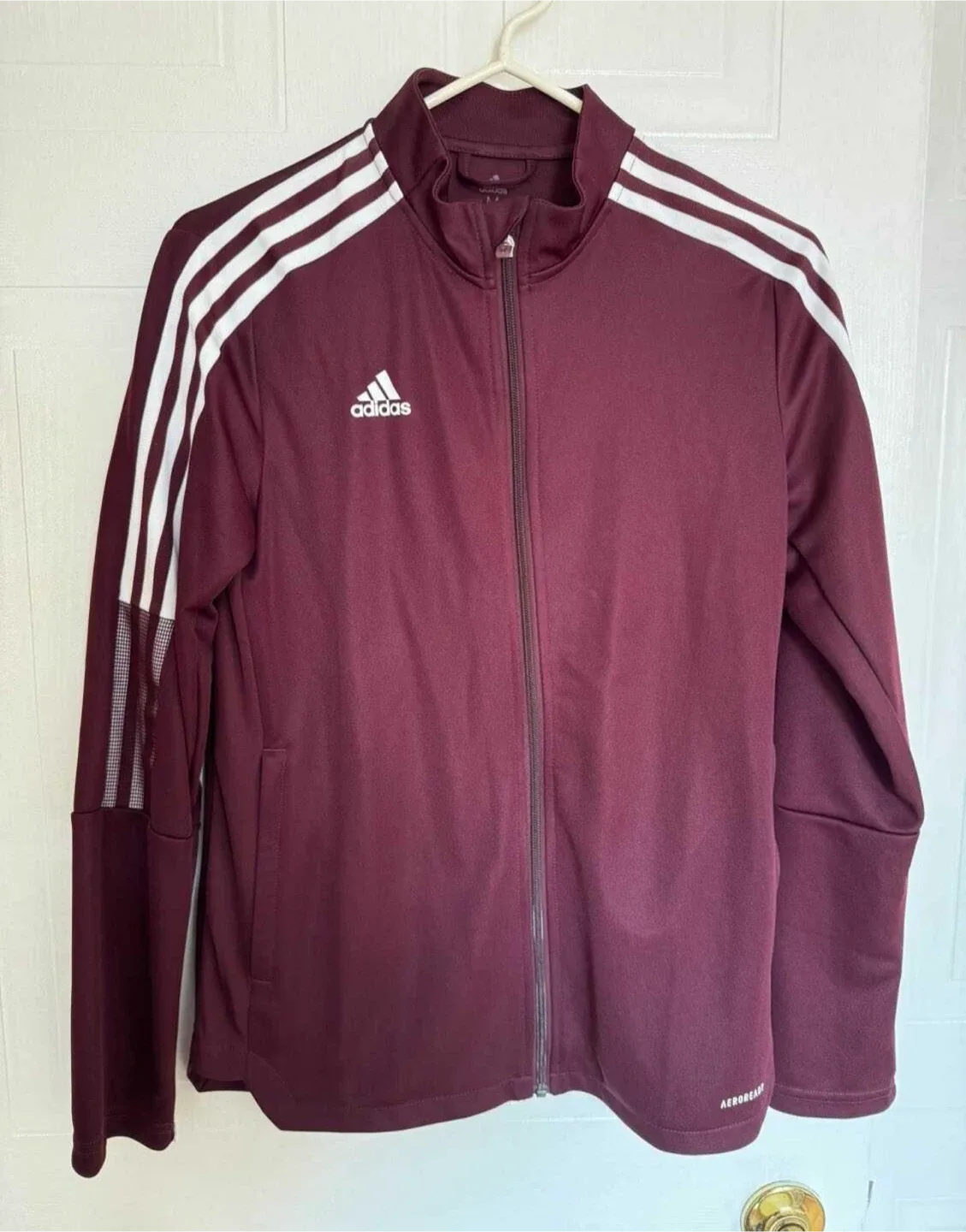 Womens Adidas Burgundy Track Jacket- Medium