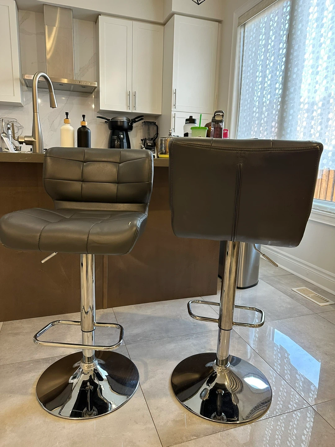 Pair of Adjustable Bar Stools- 35”-42” Height
