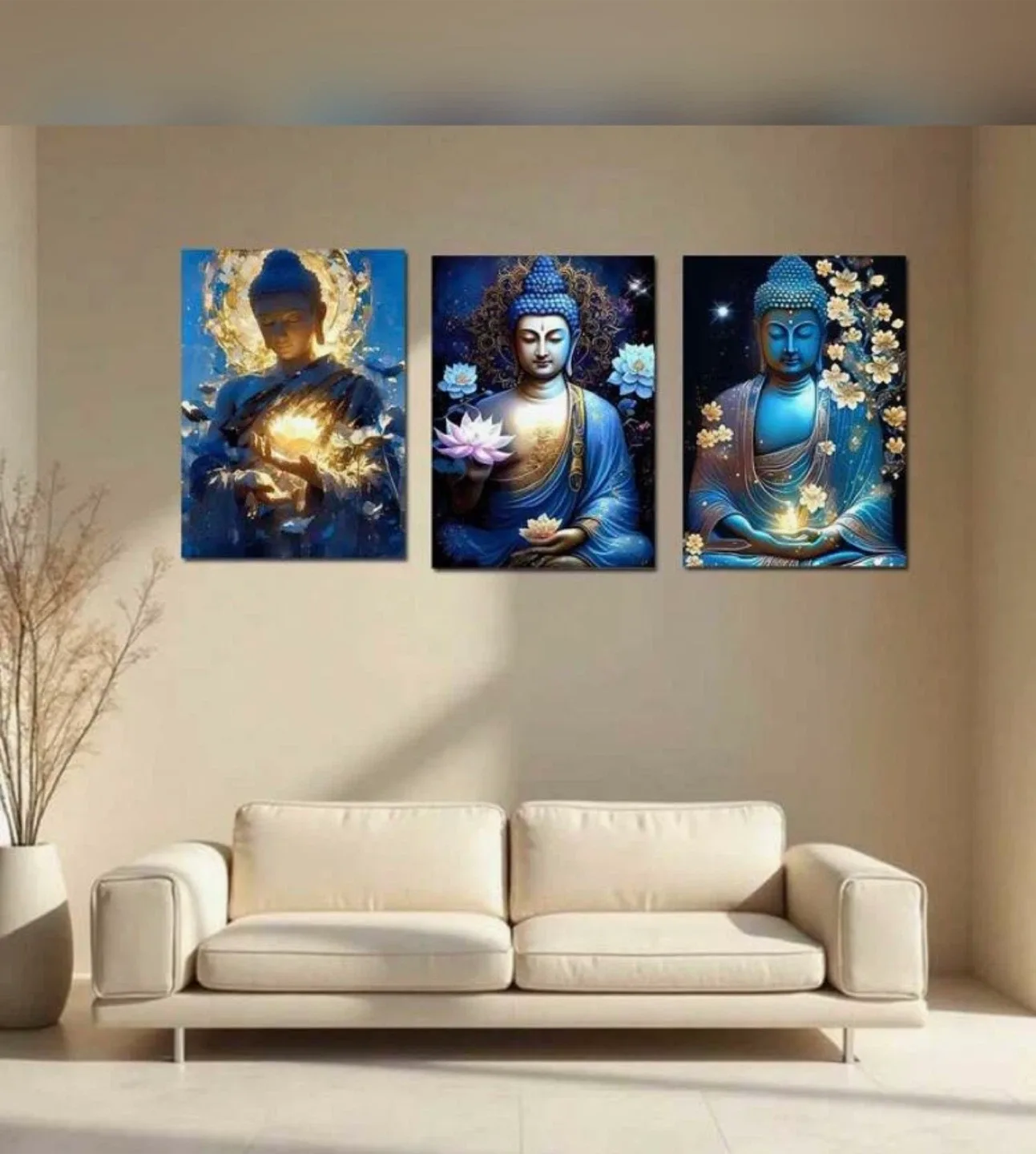 Buddha Canvas Wall Art - Set of 3 image indicator(2)