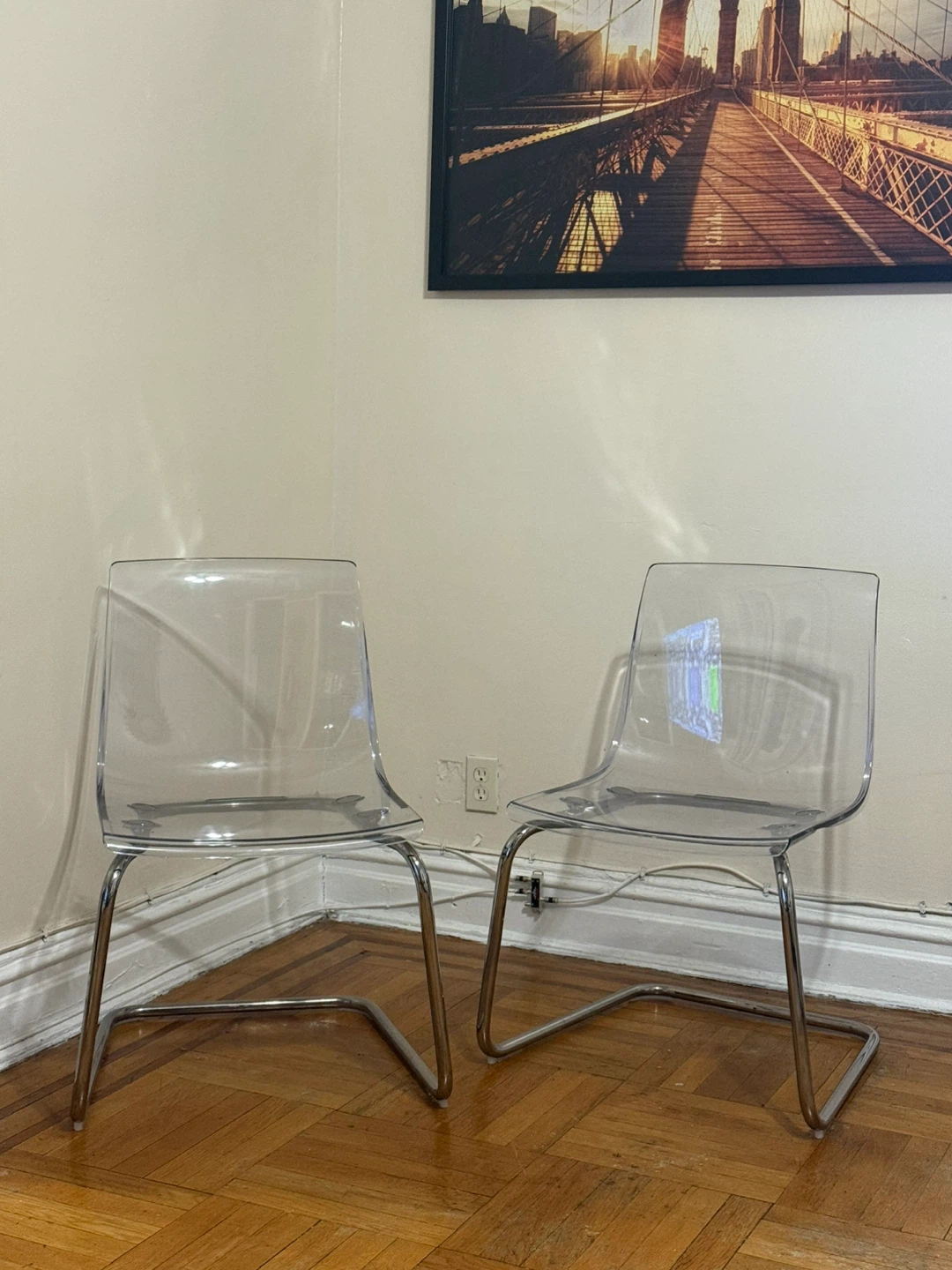 Clear Acrylic Dining Chairs (2)