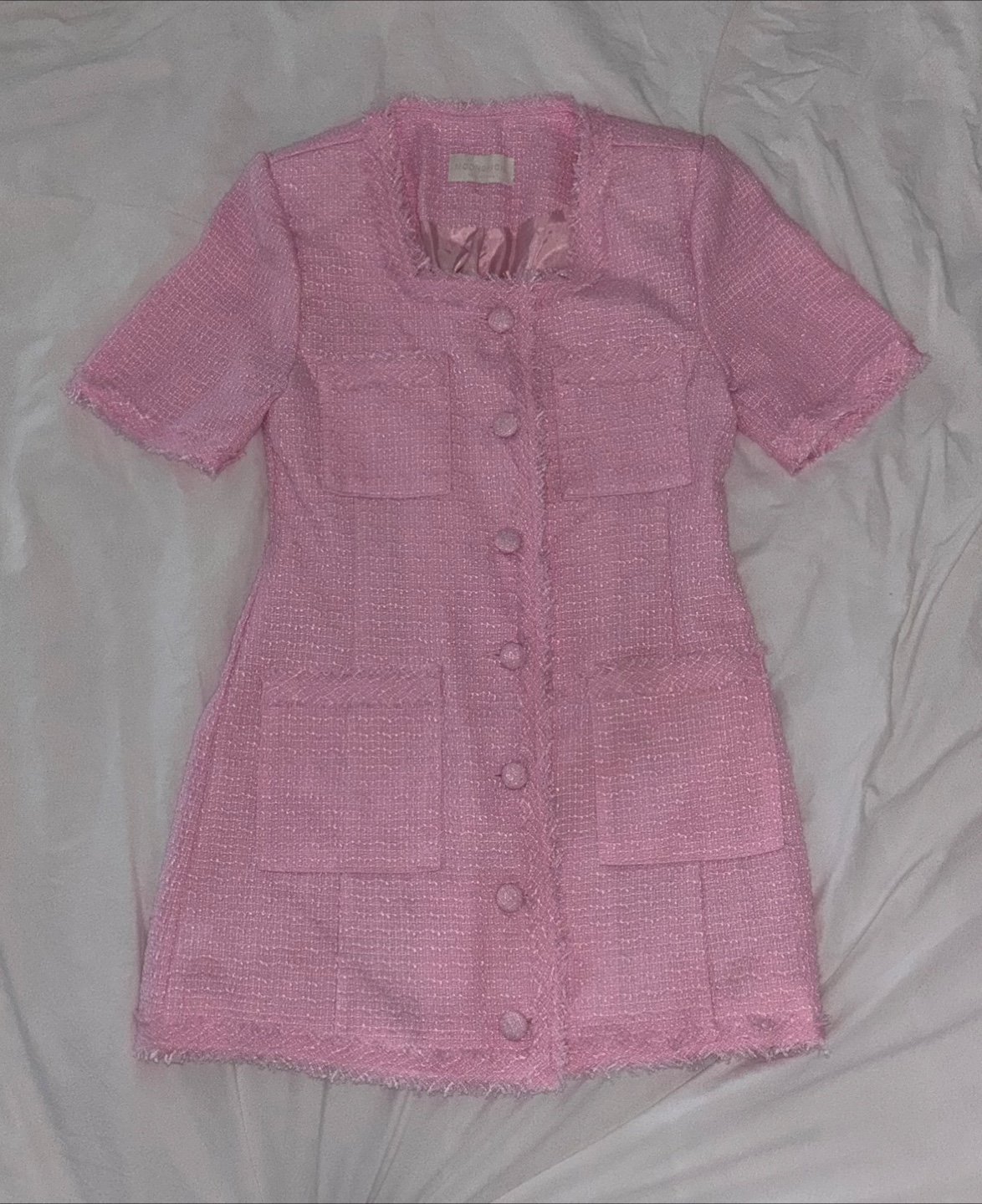 Hot Pink Tweed Jacket with Gold Buttons