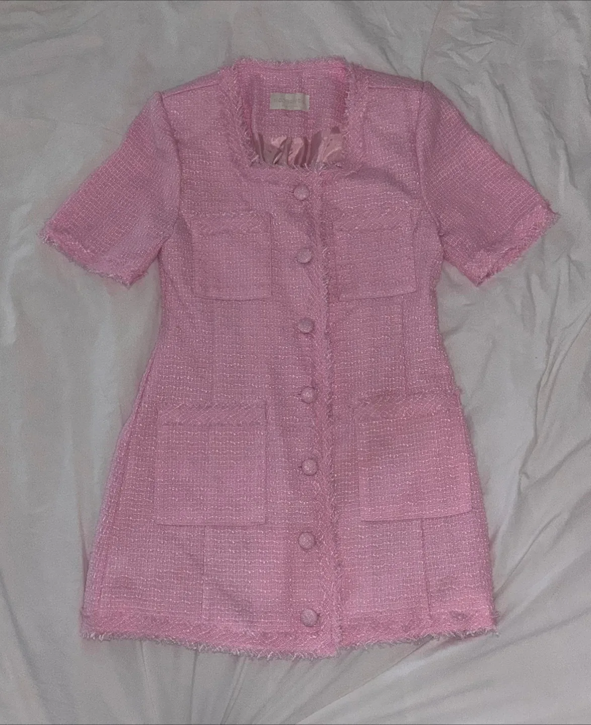 Hot Pink Tweed Jacket with Gold Buttons