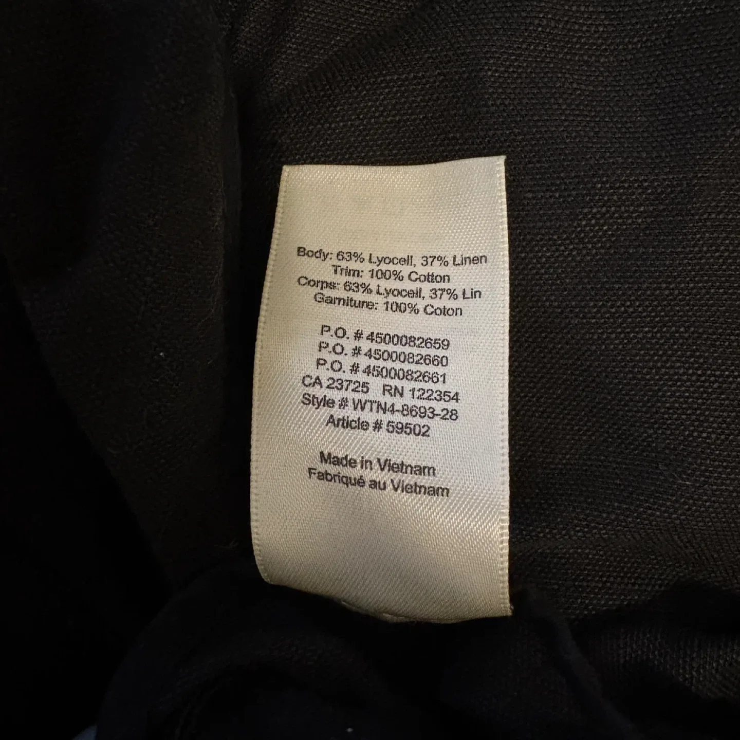 Aritzia Wilfred Black Brax Linen Blend Wrap Jumpsuit Size 6 image indicator(9)