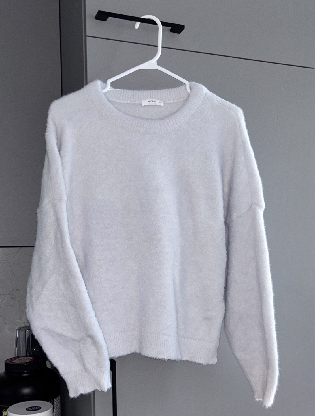 Ardene White Fuzzy Crewneck Sweater