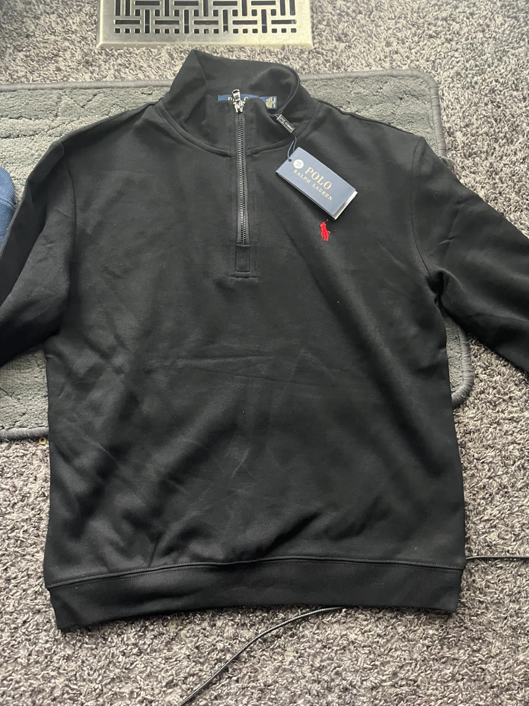 New Polo Ralph Lauren Custom Fit Black Pullover - M