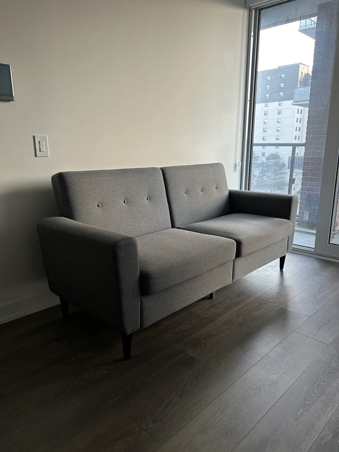 3 Seater Sofa - Upholstered Grey Linen