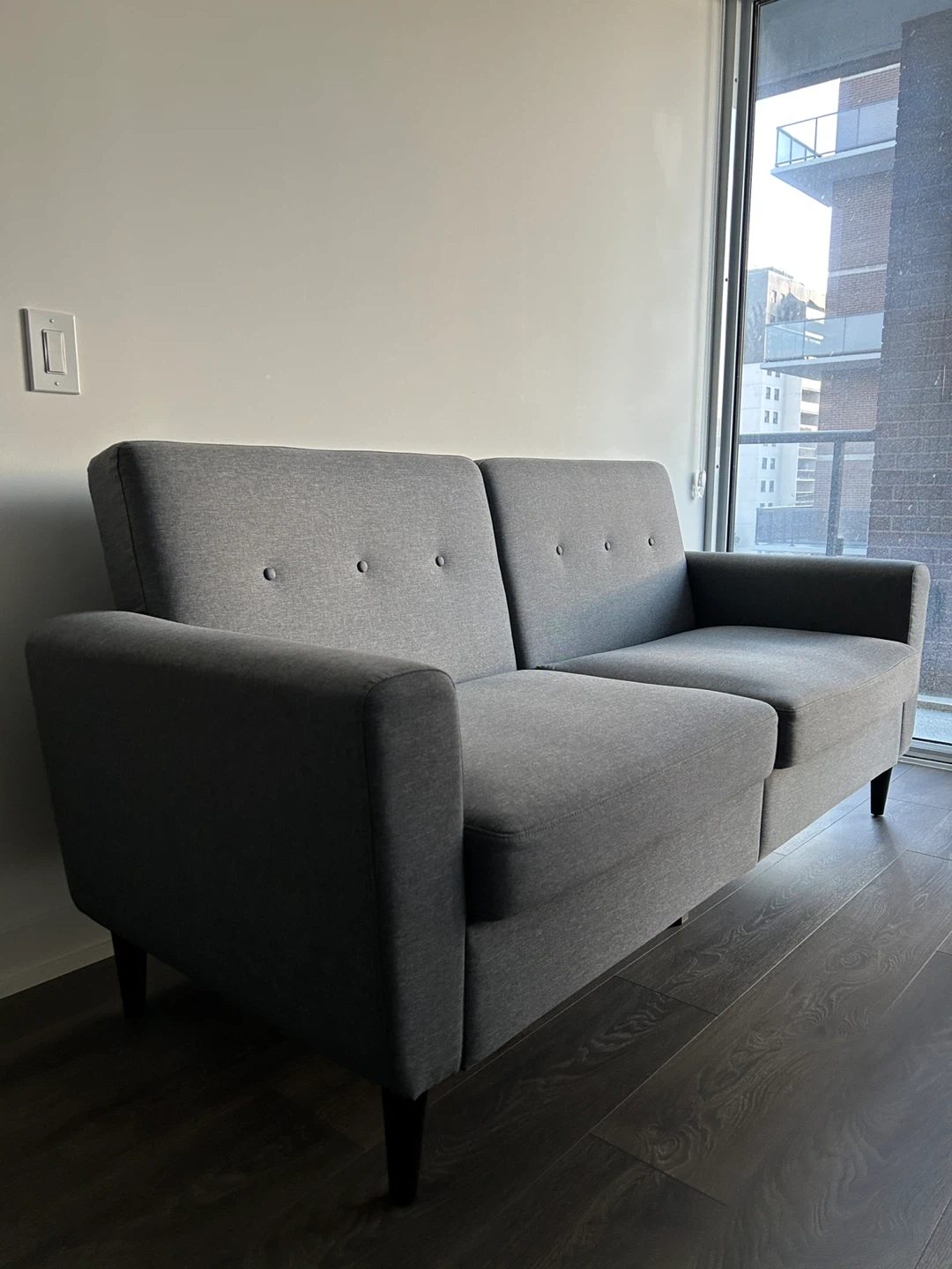 3 Seater Sofa - Upholstered Grey Linen - photo 5