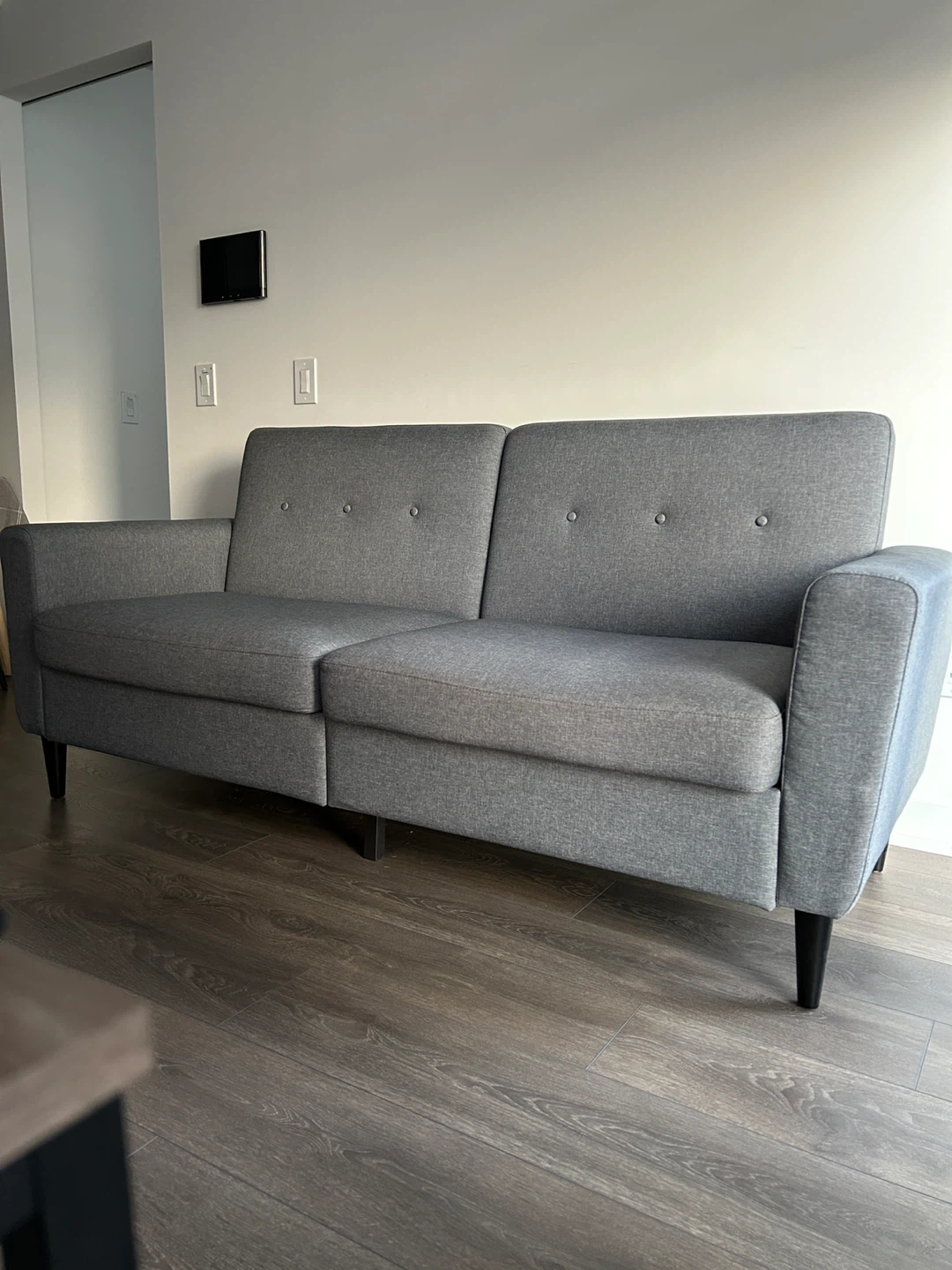 3 Seater Sofa - Upholstered Grey Linen - photo 3