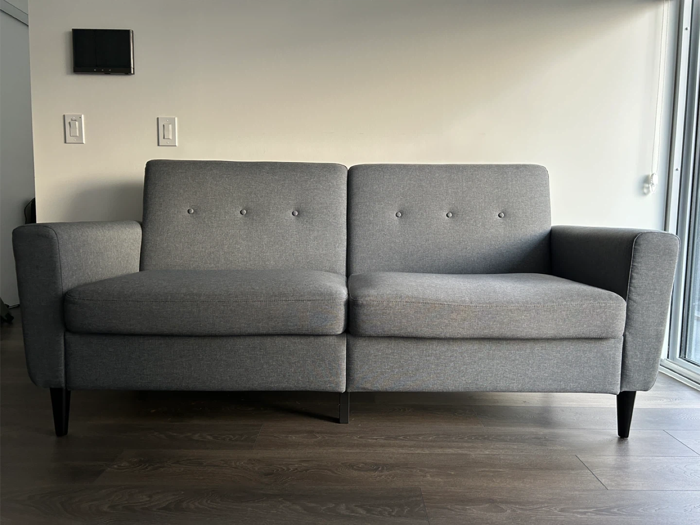 3 Seater Sofa - Upholstered Grey Linen - photo 2