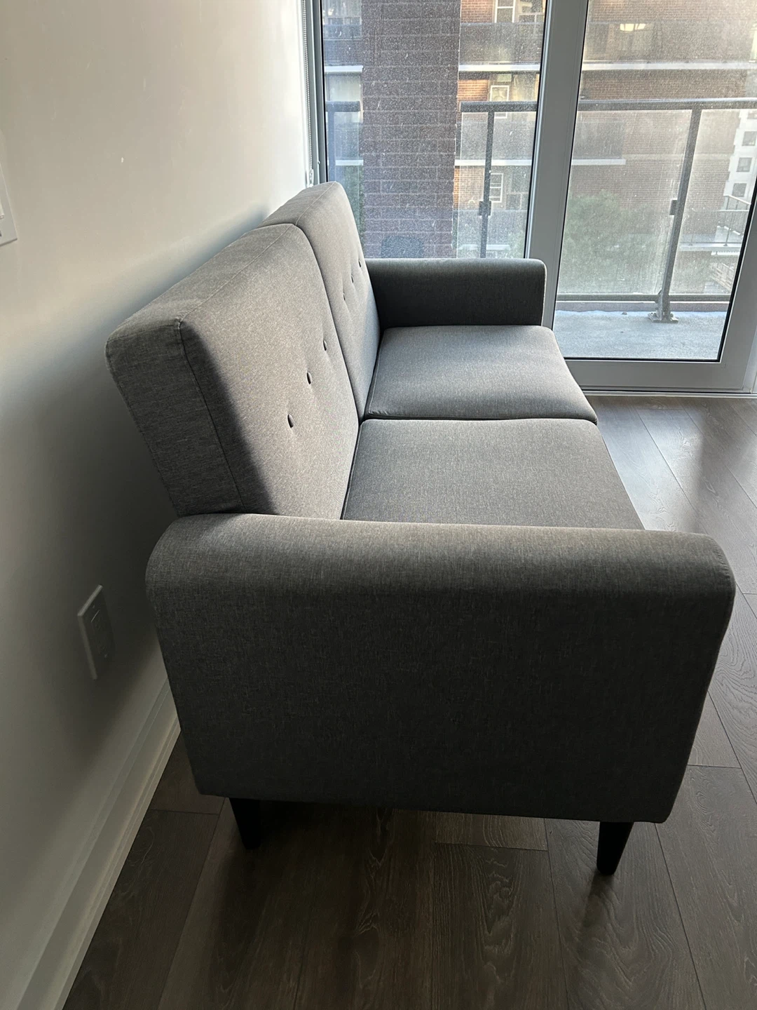 3 Seater Sofa - Upholstered Grey Linen - photo 4