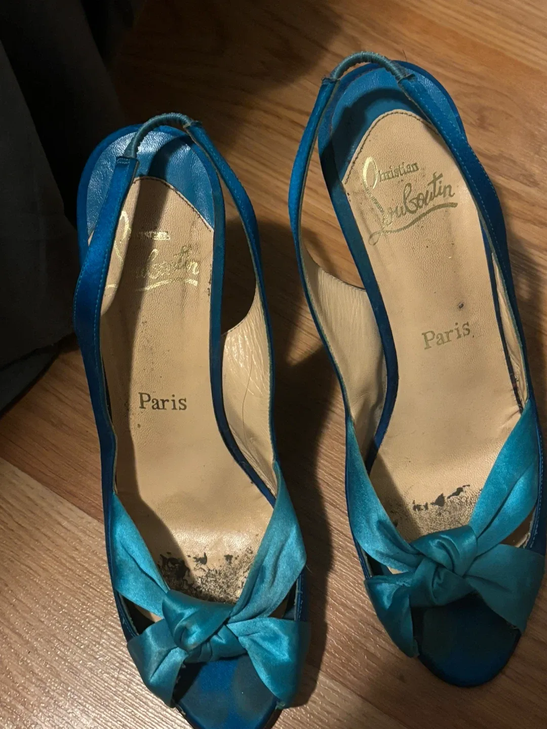 Christian Louboutin Glitter Slingback Heels - Size 37.5 image indicator(7)