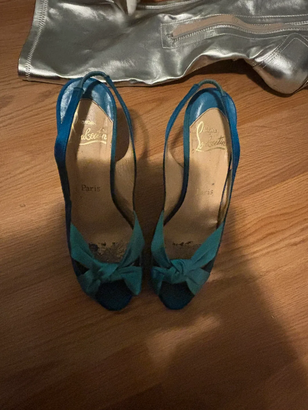 Christian Louboutin Glitter Slingback Heels - Size 37.5 image indicator(8)