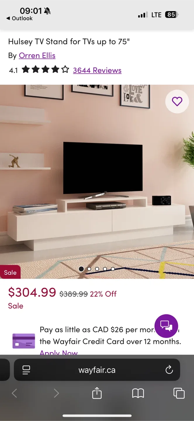 Orren Ellis Hulsey White TV Stand (up to 75") image indicator(4)