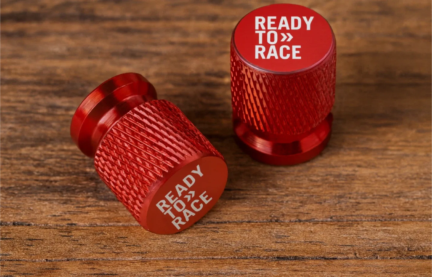 READY TO RACE Red Valve Caps
