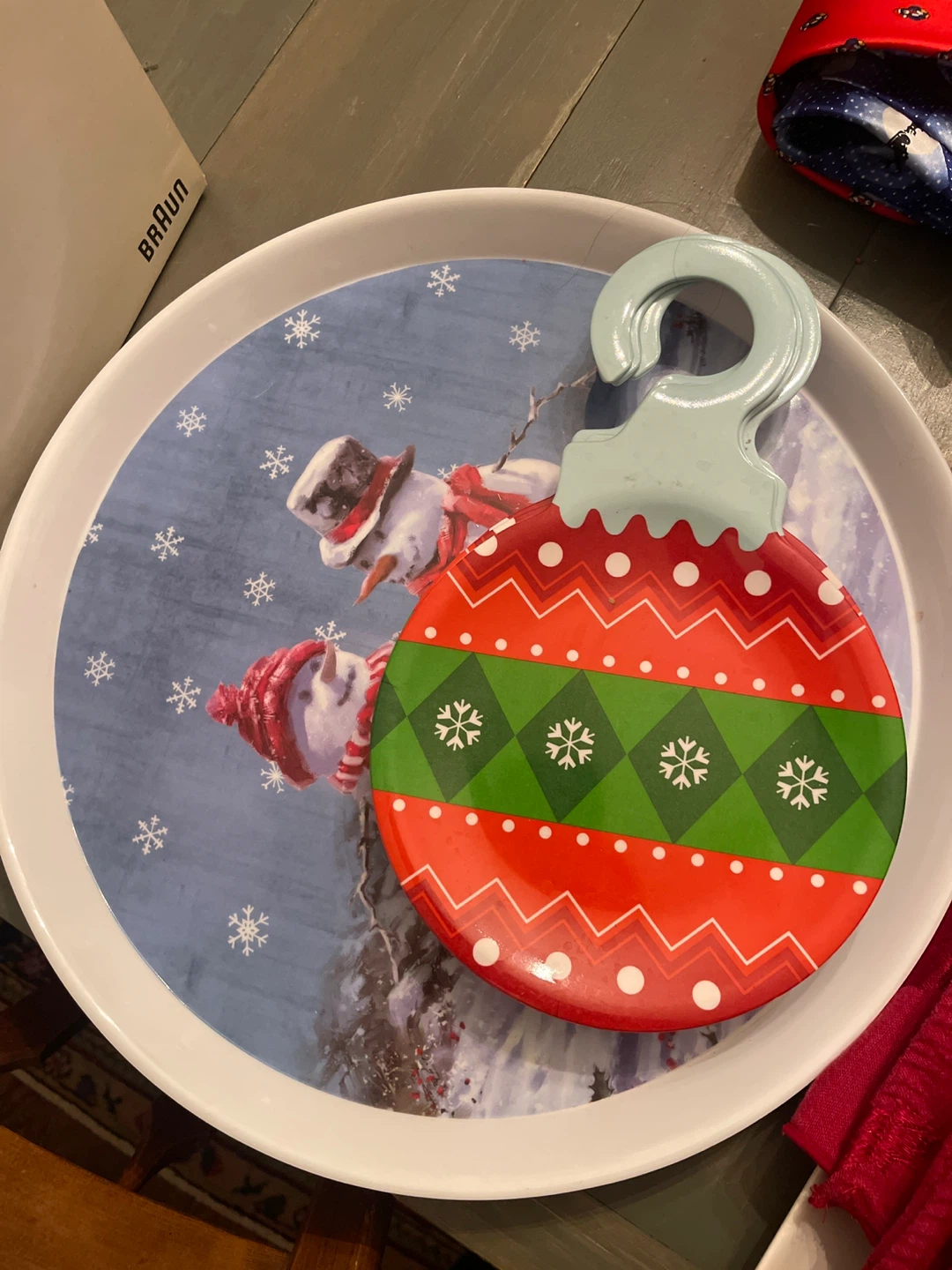 Christmas Snowman Decorative Tray & Plates - photo 2